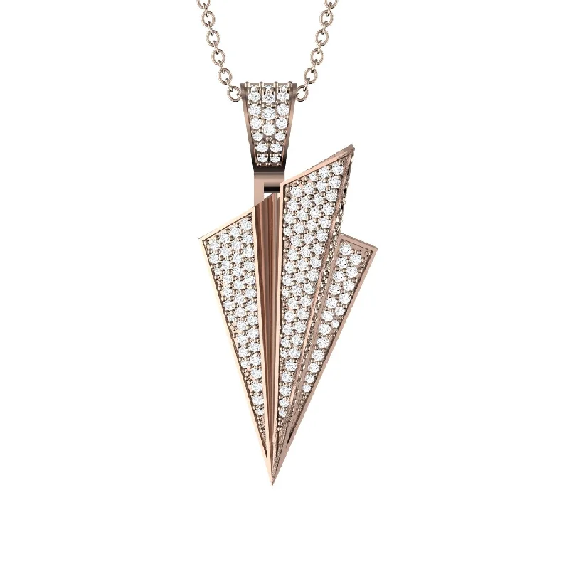 Trendy Heart Shape Necklaces-Paper Airplane Diamond Necklace For Men - Walter No. 2