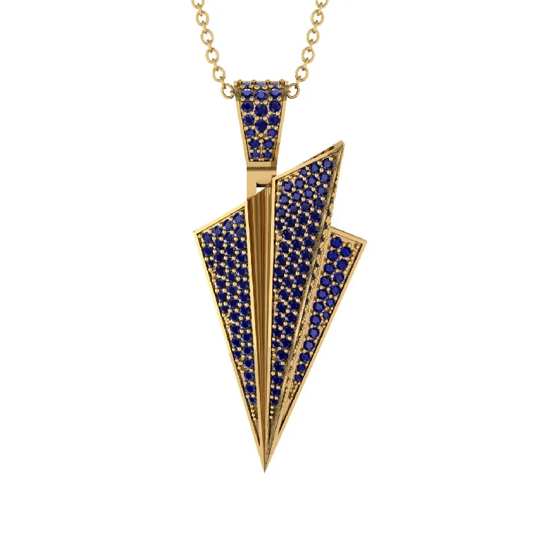 Trendy Necklaces for Women-Paper Airplane Sapphire Necklace For Men - Walter No. 13