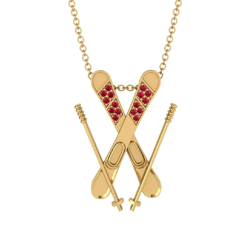 Unique Chain Necklaces-Skis Ruby Necklace - Zachary No. 10