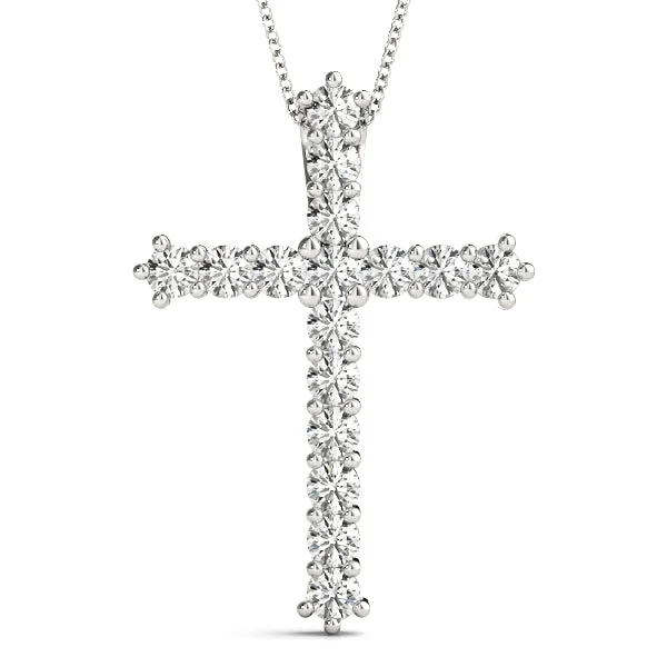 Cute Pearl Necklaces-14K Gold Cross Diamond Necklace / Pendant