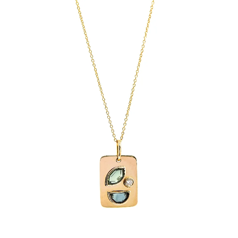 Trendy Choker Necklaces-Medley Pendant No. 3 Necklace (Large Tag), Solid Gold | ONE-OF-A-KIND