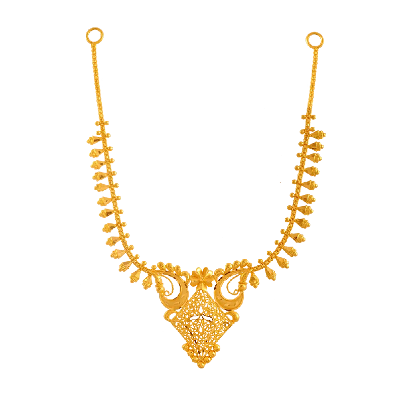 Large Pendant Necklaces-22KT Yellow Gold Necklace For Women