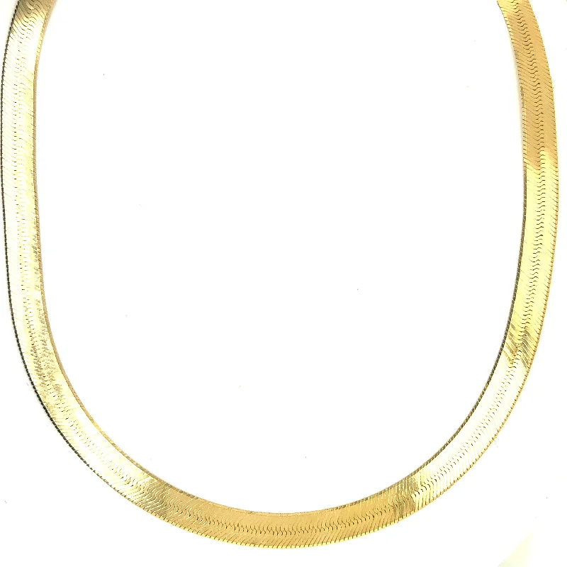 Stylish Necklaces for Brides-14k Gold Herringbone Necklace