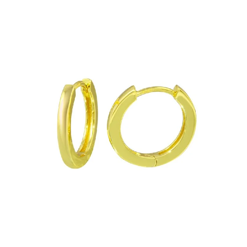 High-End Gold Earrings-Gold Plated 925 Sterling Silver huggie hoop Earring - STE01298-GP