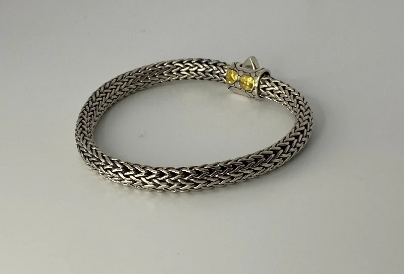 Chunky Bracelets for Women-Gold & Silver Chain Bracelet with Crocodile Motif and Spring Lock Clasp