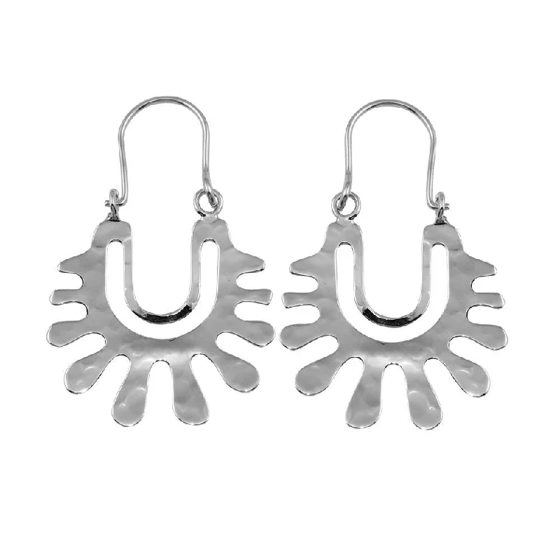 Bohemian Style Earrings-Rhodium Plated 925 Sterling Silver Dangling Splatter Earrings - TRE00016