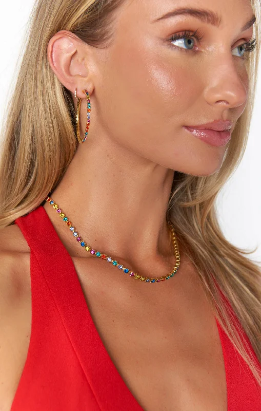 High-Quality Gold Necklaces-Faithy Jewels Kelsey Necklace ~ Bright Rainbow