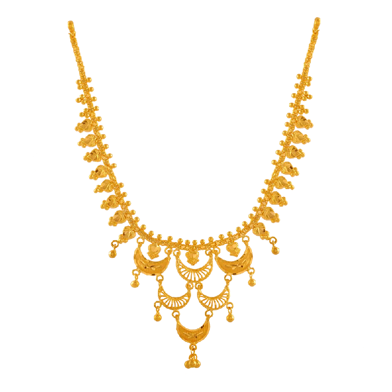 Bridal Necklaces-22KT Yellow Gold Necklace For Women