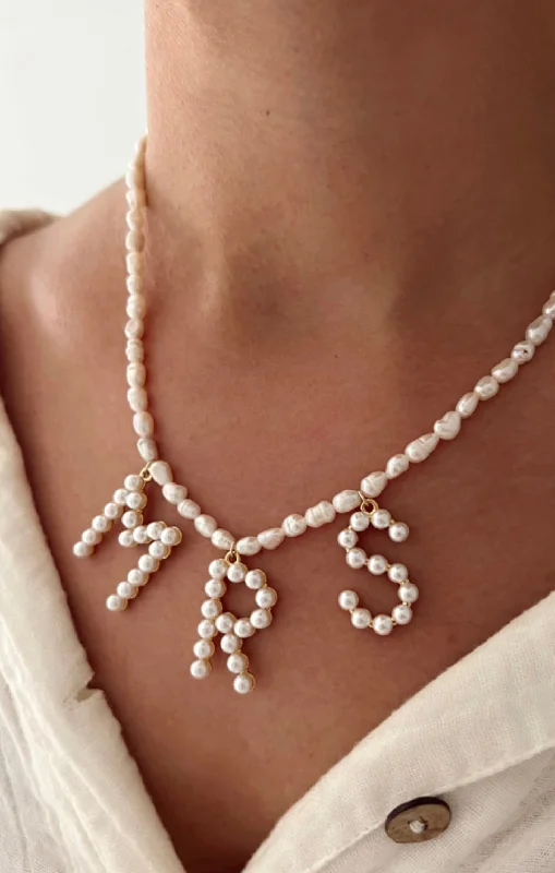 Long Gemstone Necklaces-ALV Jewels MRS Pearl Necklace ~ Ivory