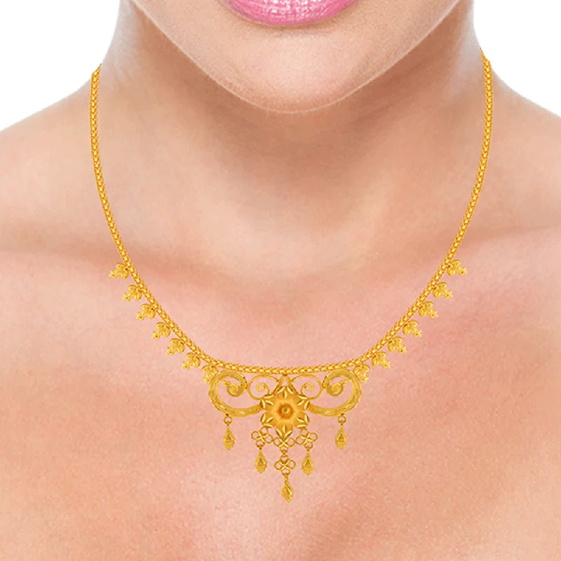 Luxury Wedding Necklaces-22k Yellow Gold Necklace