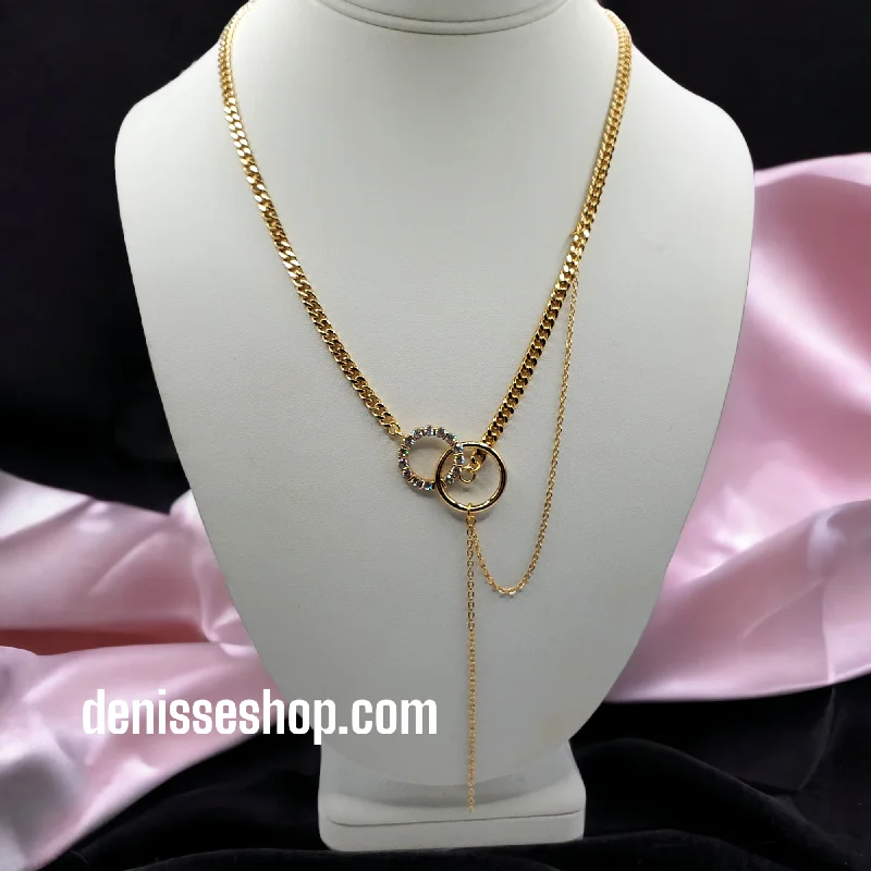 Classic Gold Choker Necklaces-ELEGANT NECKLACE SET C1084