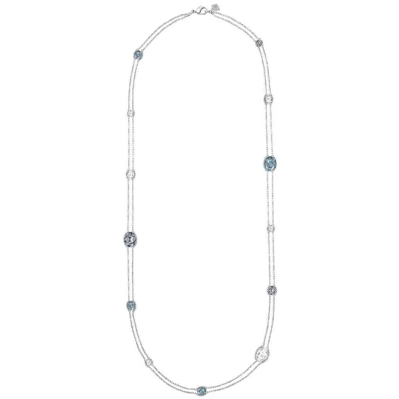 Simple Heart Necklaces-Swarovski Women's Strandage Necklace - Fragment Rhodium Plated Crystal | 5279430