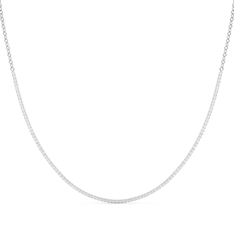 Fashionable Gemstone Necklaces-14K Four Prong 16 Inch Diamond Necklace