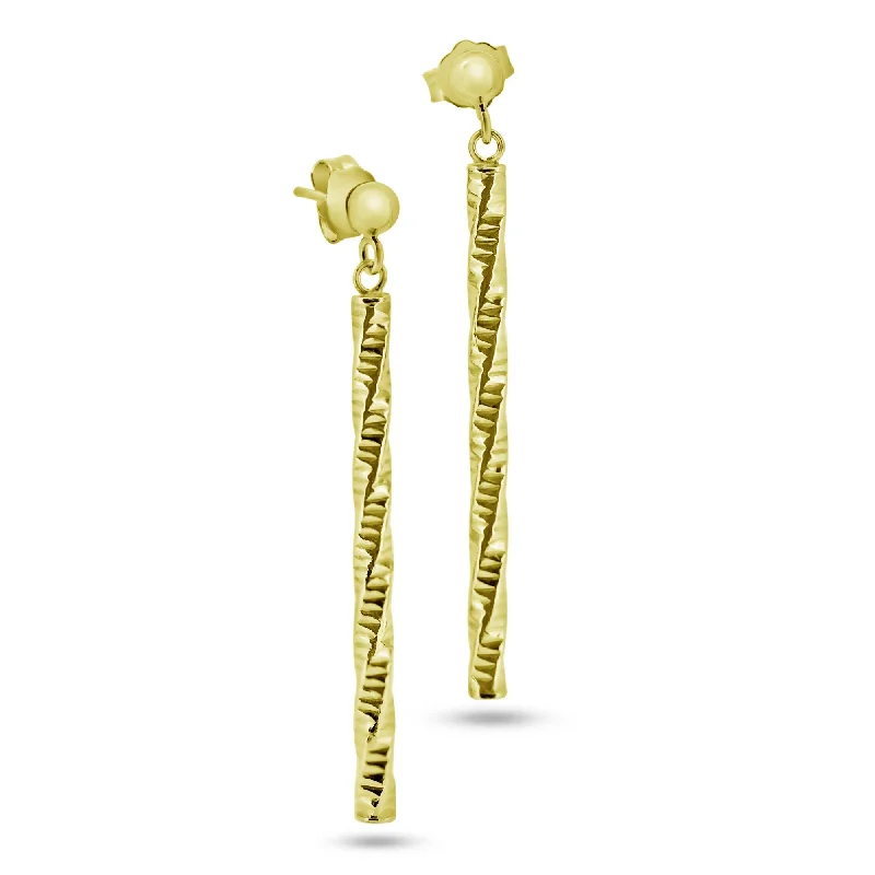 Artistic Earrings-Gold Plated 925 Sterling Silver DC Dangling Earrings - ARE00036GP