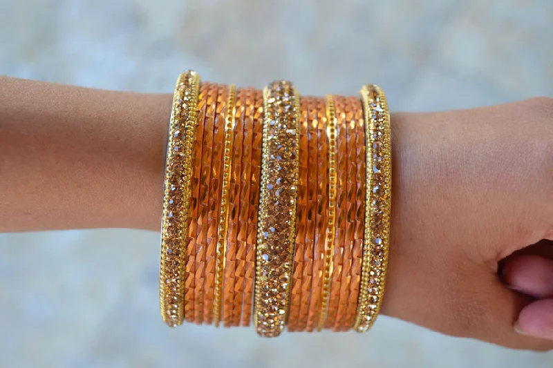 Bridal Bangle Sets-Amber Fire Bangles