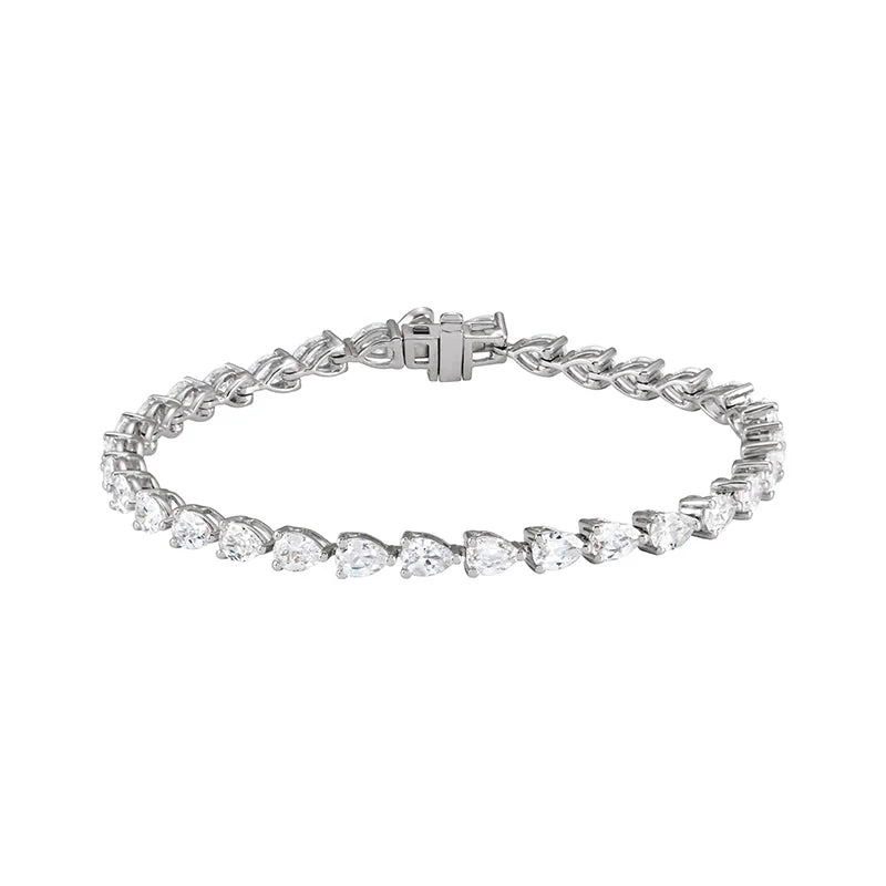 Personalized Birthstone Bracelets-14K White Gold 6 1/2 CTW Lab-Grown Diamond Line 7" Bracelet