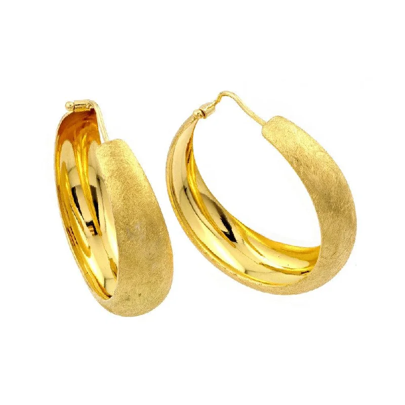 Crystal Stud Earrings-Silver 925 Gold Plated Hoop Earrings - ITE00081GP