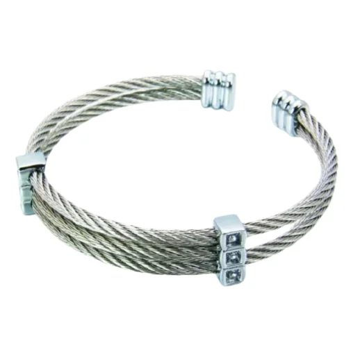 Handcrafted Bangle Sets-Stainless Steel Wire Bangle