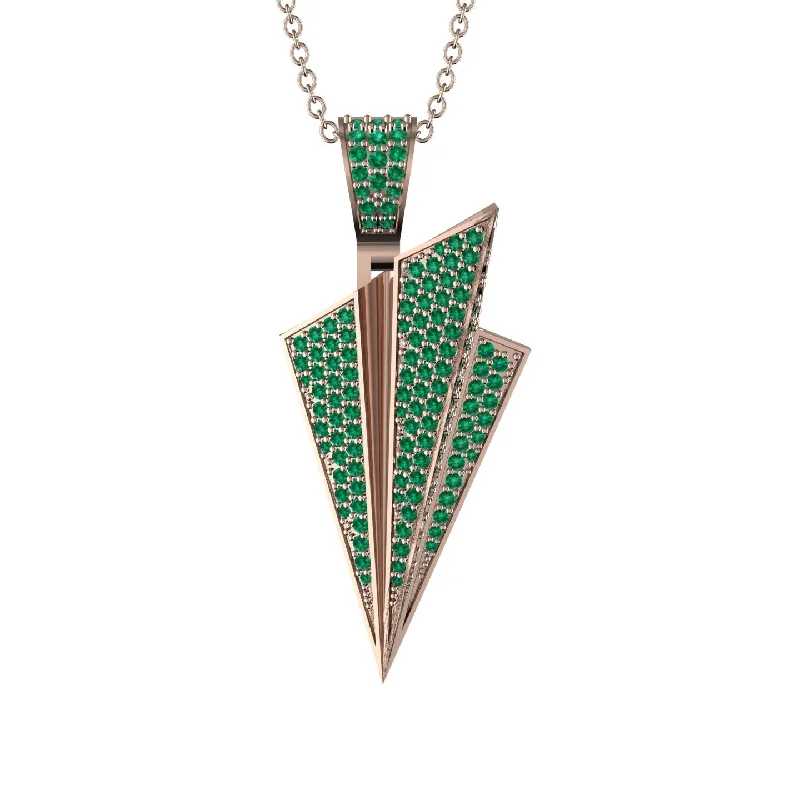 Fashionable Necklaces for Women-Paper Airplane Emerald Necklace For Men - Walter No. 5