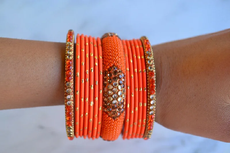 Adjustable Bangles-Neon Orange Bangles