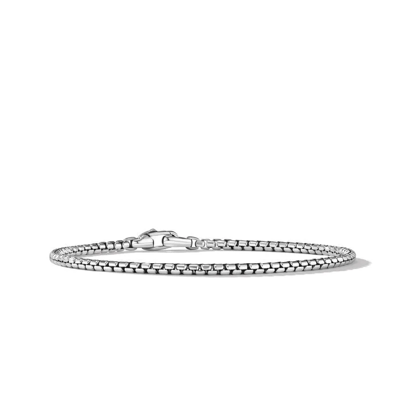 Elegant Silver Cuff Bracelets-David Yurman Gents Box Chain Bracelet in Sterling Silver