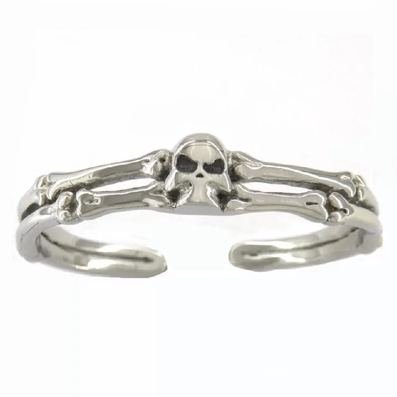 Silver and Gold Bangle Sets-Small Single Skull Bangle