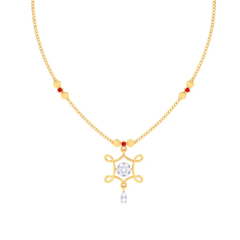 Colorful Necklace Pendants-Charming 18k Gold And Diamond Necklace From Pc Chandra Diamond Collection