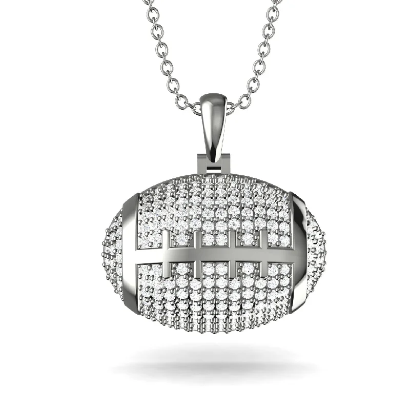 Dainty Necklaces for Women-American Football Diamond Necklace - Jeremy No. 3