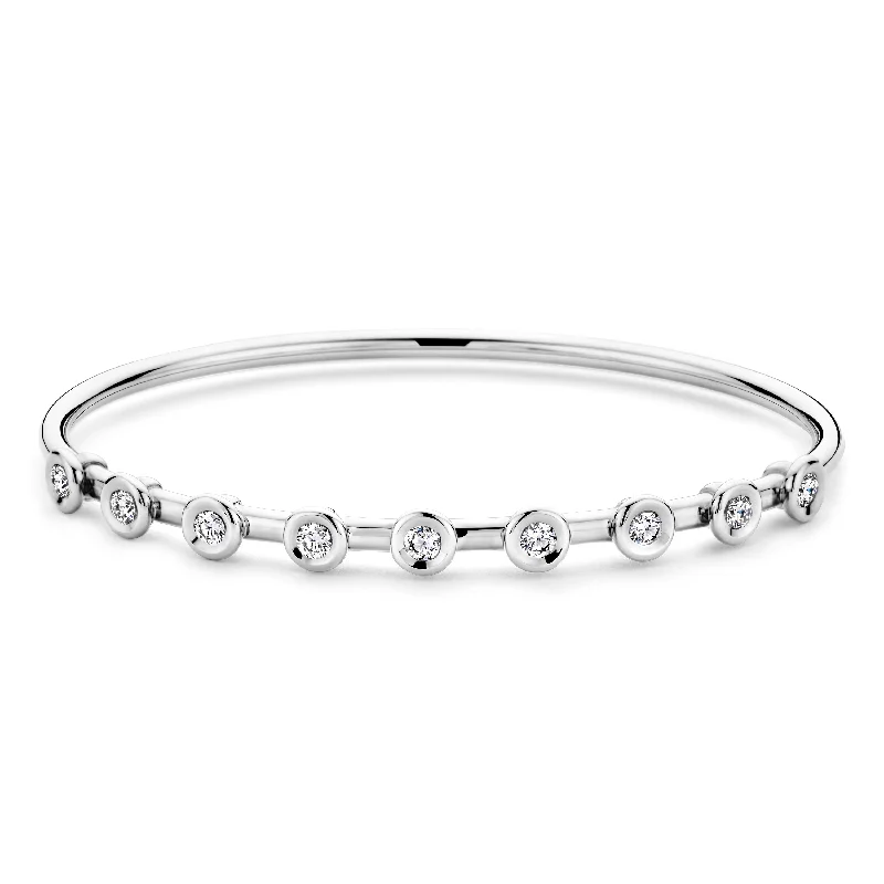 Stylish Silver Cuff Bracelets-Hulchi Belluni Bouli Bezel Diamond Bracelet 18K White Gold – 61342