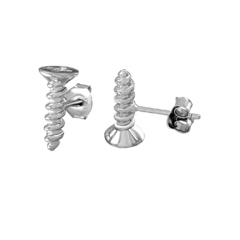 Pearls and Gold Earrings-Rhodium Plated 925 Sterling Silver Screw Stud Earrings - BGE00556