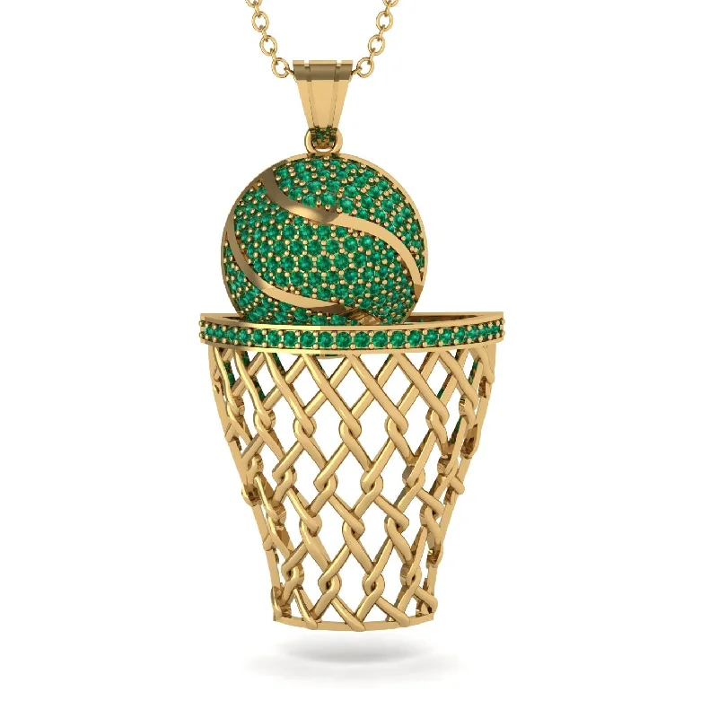 Romantic Crystal Necklaces-Basketball Emerald Necklace For Men - Kyle No. 4