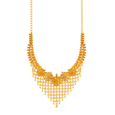 Classic Diamond Necklaces-22k Trendy Gold Necklace Design