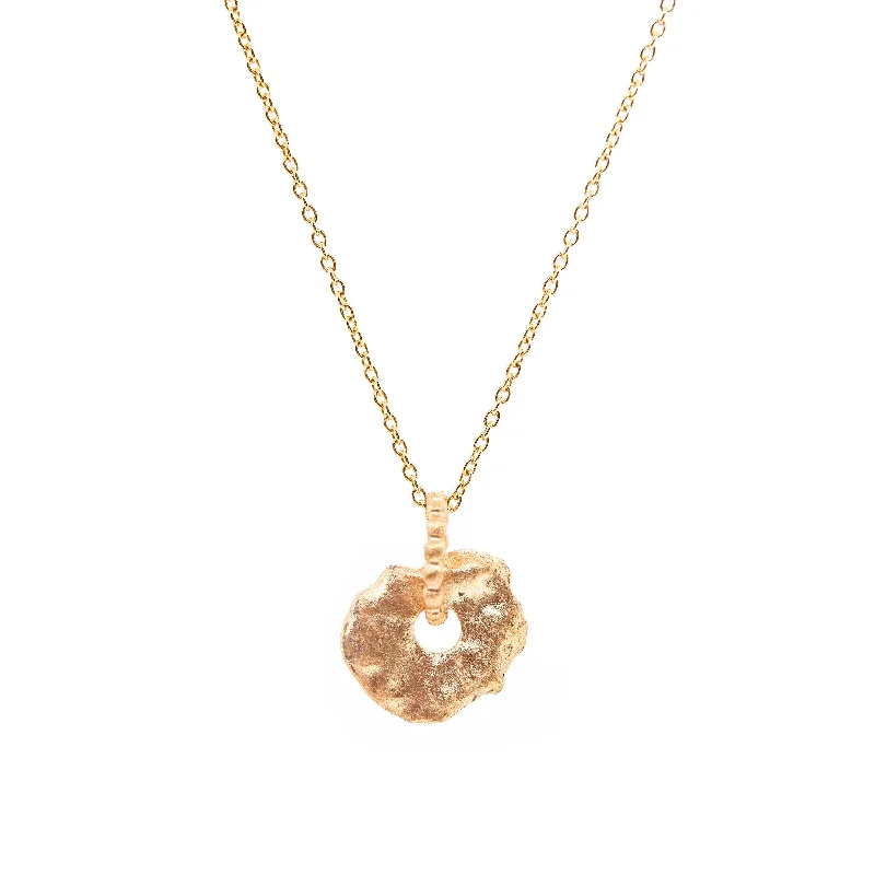 Sparkling Crystal Necklaces-Points and Circles Necklace, Solid Gold