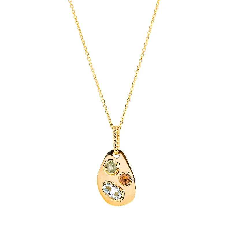 Adjustable Necklaces-Medley Pendant No. 2 Necklace (Oval), Solid Gold | ONE-OF-A-KIND