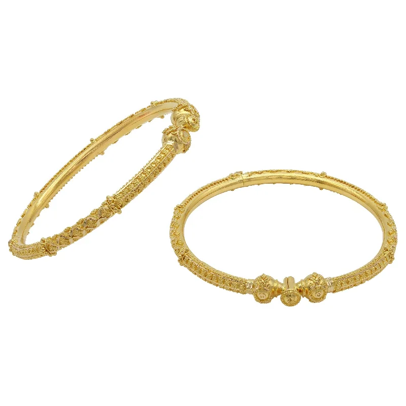 Designer Bangle Bracelets-22K Gold 2 Piece Bangles