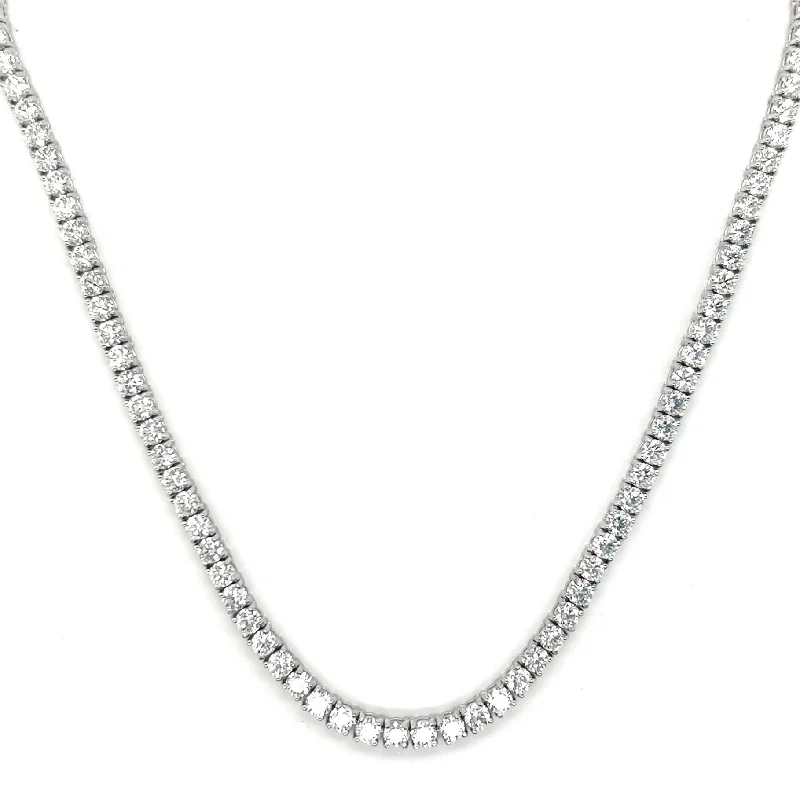 Beautiful Silver Pendant Necklaces-11 Pointer Diamond Tennis Necklace