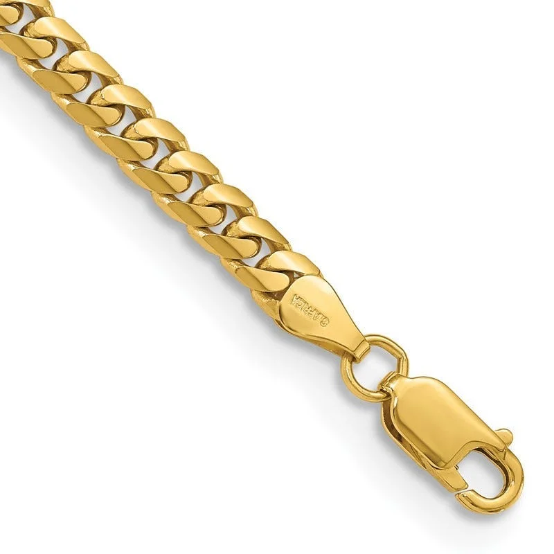 Adjustable Chain Bracelets-14K 5mm Solid Miami Cuban Link with Lobster Clasp Bracelet