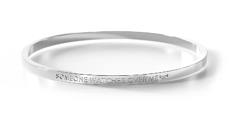 Traditional Silver Bangles-Someone Watches Over Me - Kids/teen