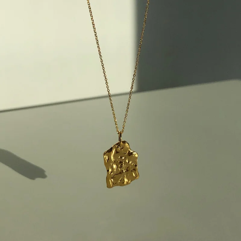 Sparkling Gold Necklaces-Fragment Pendant Necklace, Solid Gold