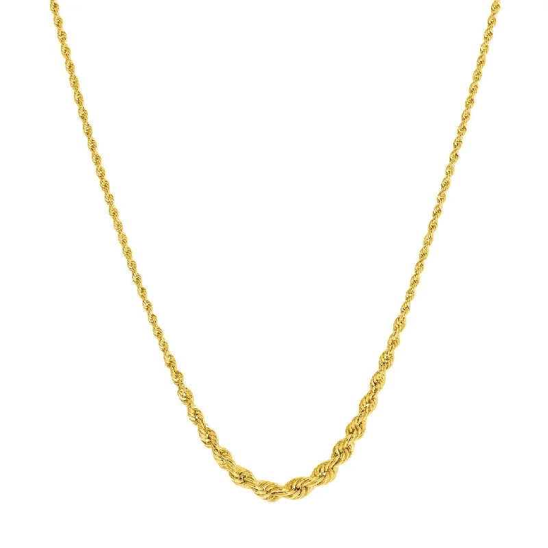 Customizable Gemstone Necklaces-14K Graduated Rope Chain Adj. Necklace 5.85mm / 18 Inches