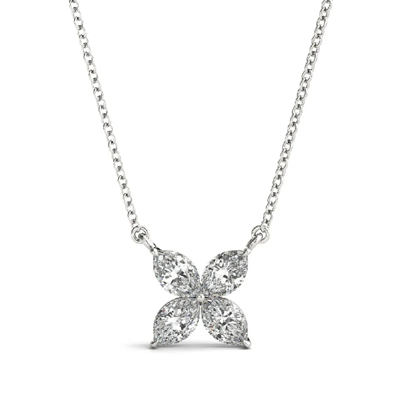 Unique Diamond Necklaces-14K Marquise Diamond Necklace / Pendant