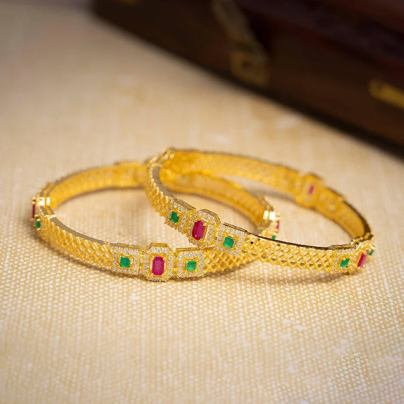 High-End Wedding Bangles-Stone Bangle PSB28WRG-052