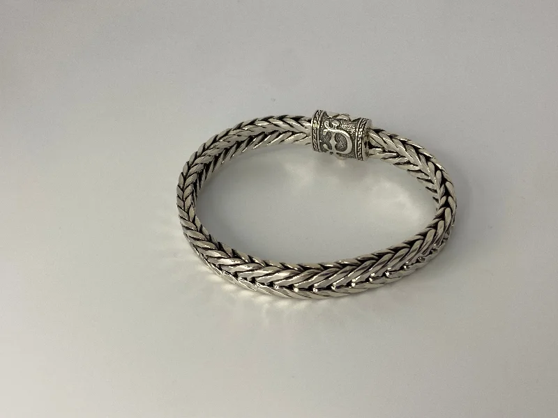 Adjustable Bracelets for Women-Braided Silver Bracelet