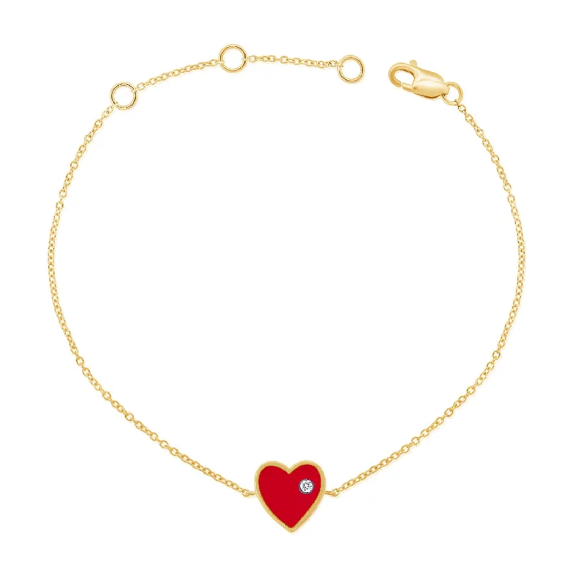 Unique Link Bracelets for Women-Diamond Hearts & Love Chain Bracelet