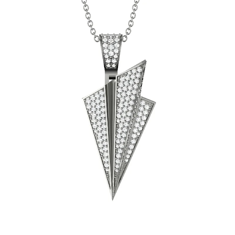 Beautiful Vintage Necklaces-Paper Airplane Diamond Necklace For Men - Walter No. 3