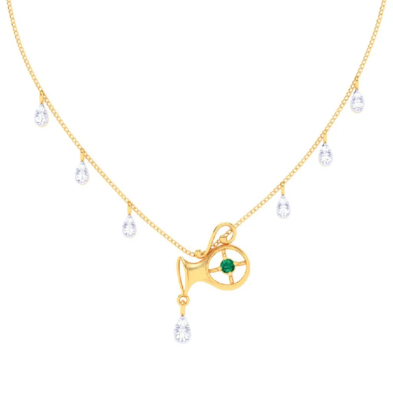 Trendy Heart Shape Necklaces-Unique Aquarius Themed 18k Gold And Diamond Necklace From Pc Chandra Online Exclusive Collection