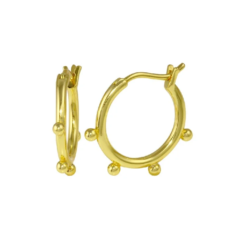 Big Statement Earrings-Gold Plated 925 Sterling Silver Loop Earring - STE01268