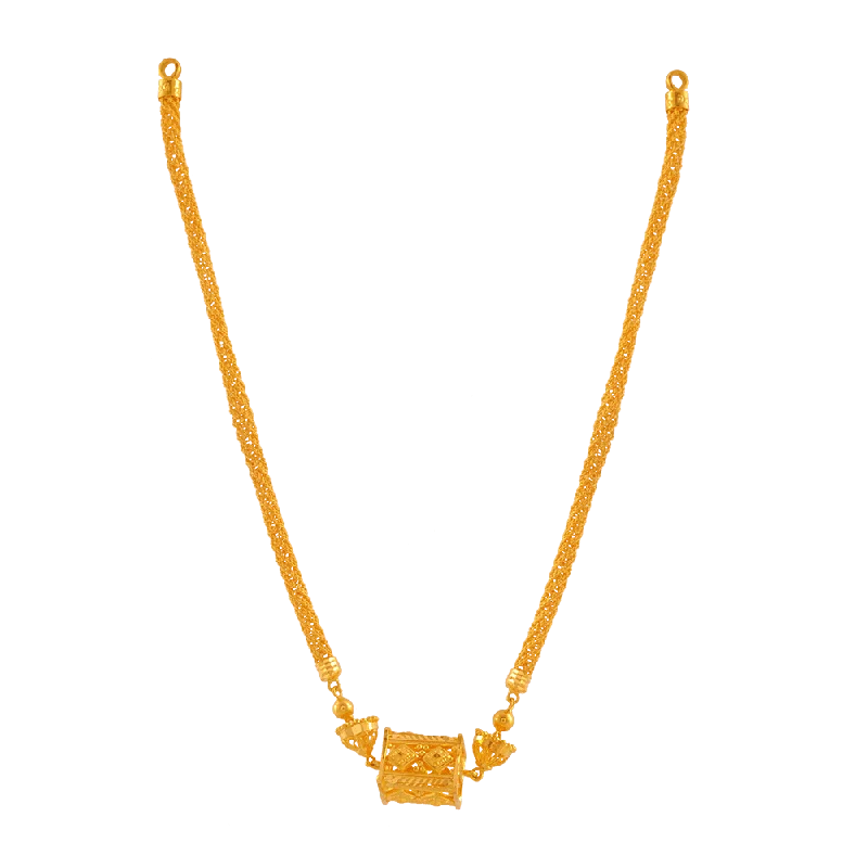 Bridal Pendant Necklaces-22KT Yellow Gold Necklace For Women