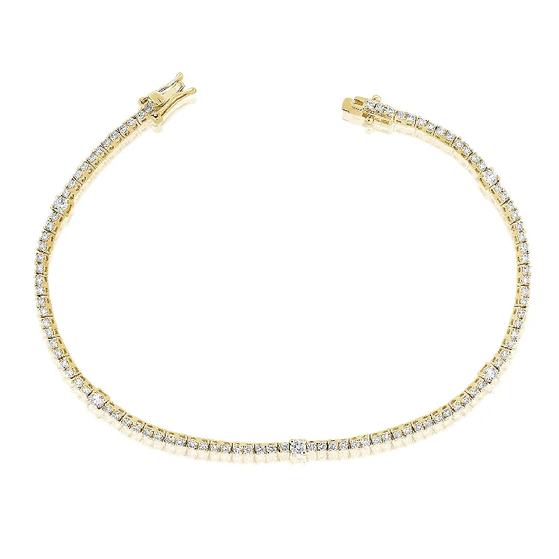 Elegant Gold Bracelets-Limited Time ONLY 14K Diamond Essentials Tennis Bracelet