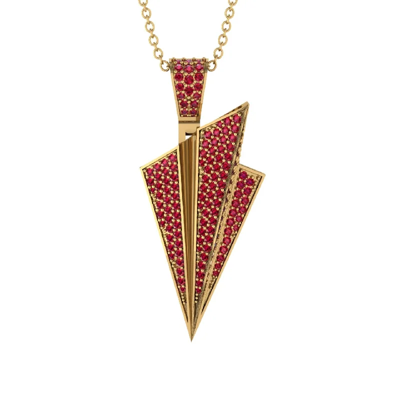 Bohemian Style Necklaces-Paper Airplane Ruby Necklace For Men - Walter No. 10